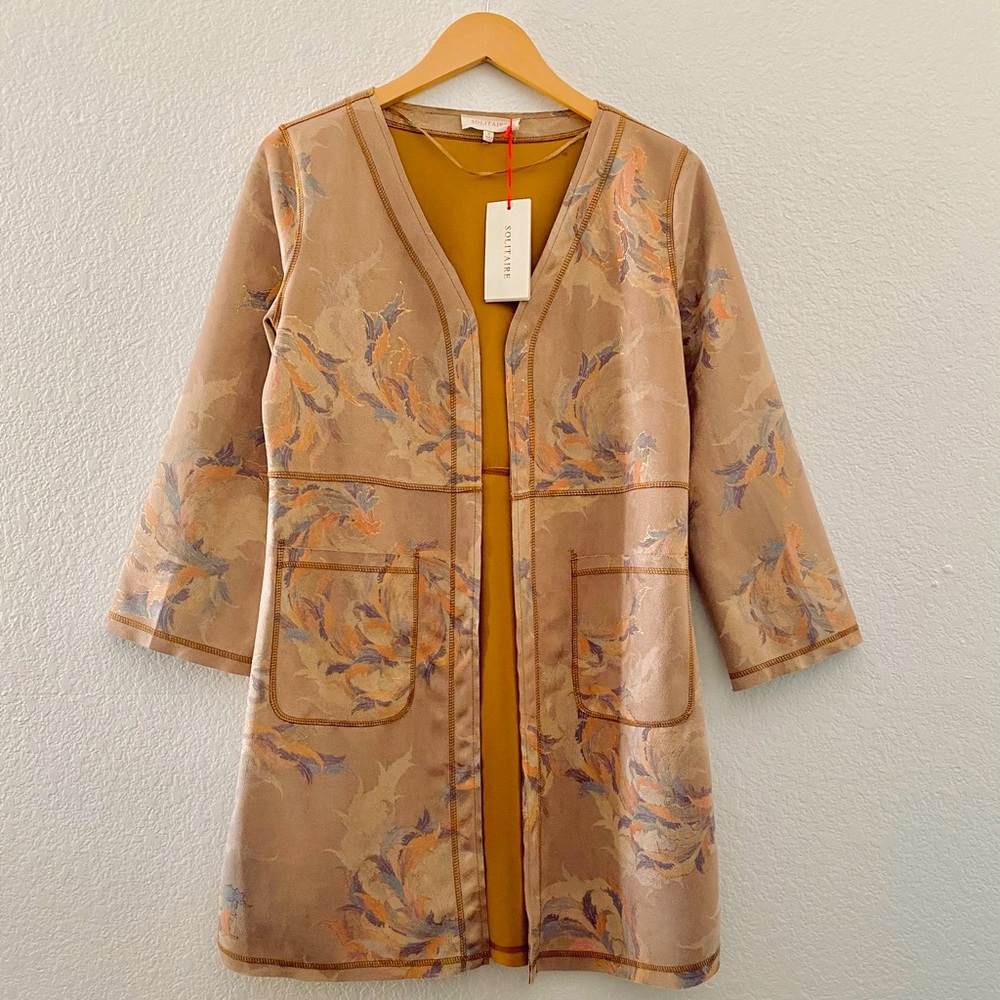 NWT Anthropologie Floral Suede Jacket